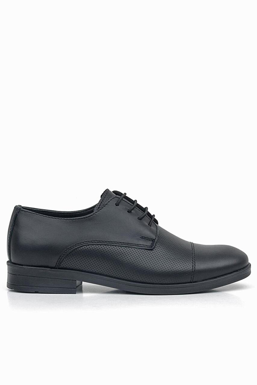 Rakerplus Genuine Leather Black Lace-up Kids' Oxford Classic Shoes - 2