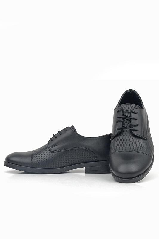 Rakerplus Genuine Leather Black Lace-up Kids' Oxford Classic Shoes - 6