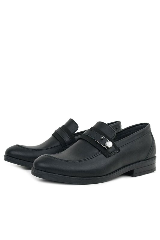 Rakerplus Loafer Genuine Leather Black Classic Boys' Youth Shoe - 2