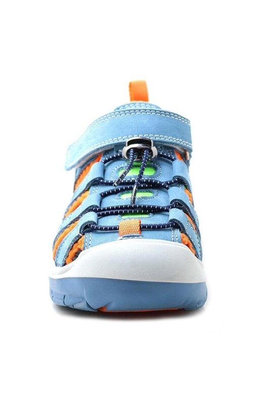 Rakerplus Genuine Leather Blue Orange Kids Sandals - 4