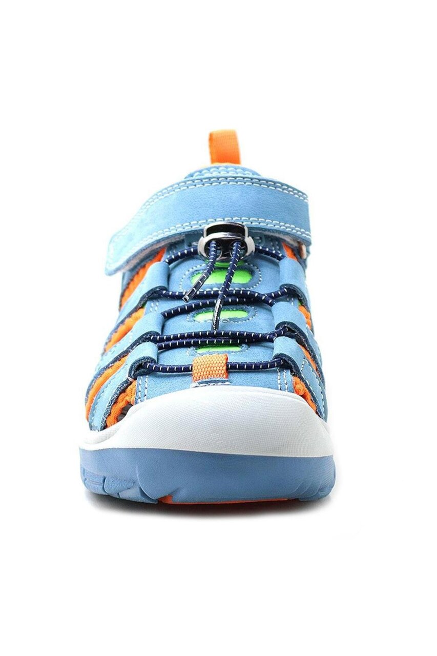 Rakerplus Genuine Leather Blue Orange Kids Sandals - 4