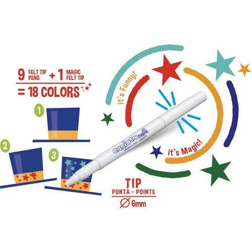 أقلام تلوين كاريوكا السحرية متغيرة اللون (٩ ألوان + قلم أبيض متغير اللون) - 3