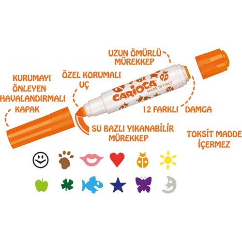 أقلام تلوين كاريوكا ستامبريلو قابلة للغسل، ١٢ قطعة - 2