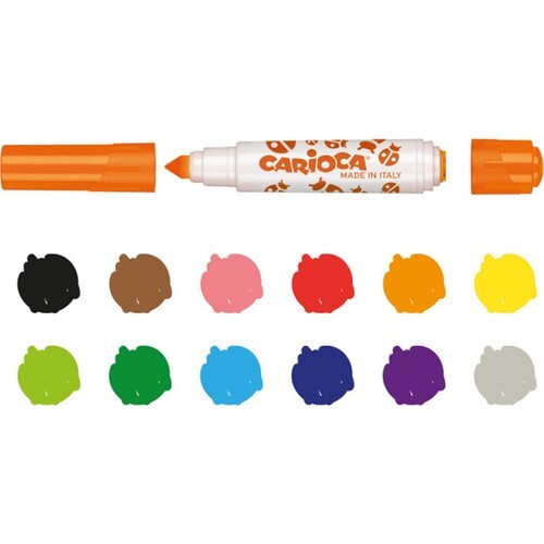 أقلام تلوين كاريوكا ستامبريلو قابلة للغسل، ١٢ قطعة - 3