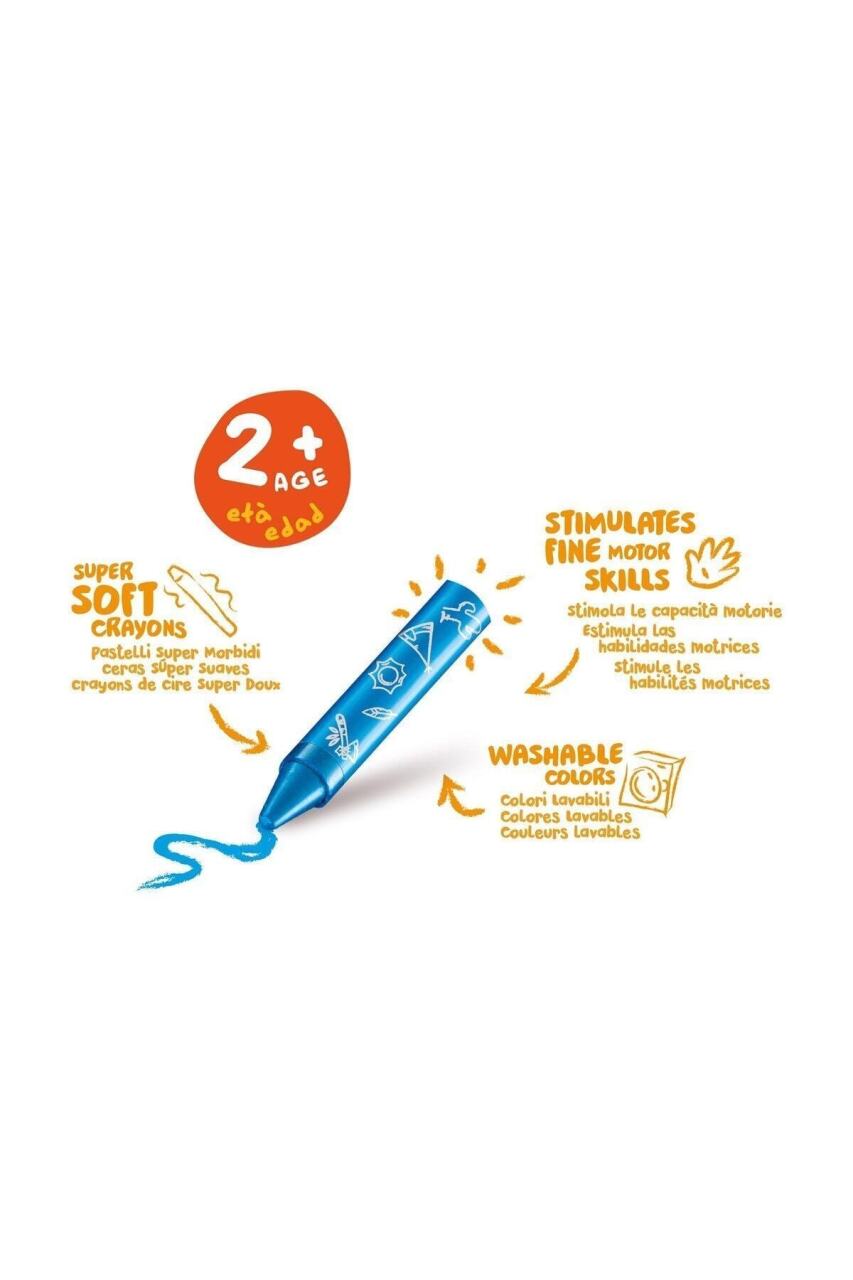 أقلام تلوين جامبو للأطفال من كاريوكا، عبوة من 8 قطع، لا تتسخ يديك - 2