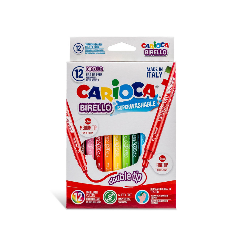 Carioca Birello Süper Yıkanabilir Çift Taraflı Keçeli Boya Kalemi 12'Li - 1