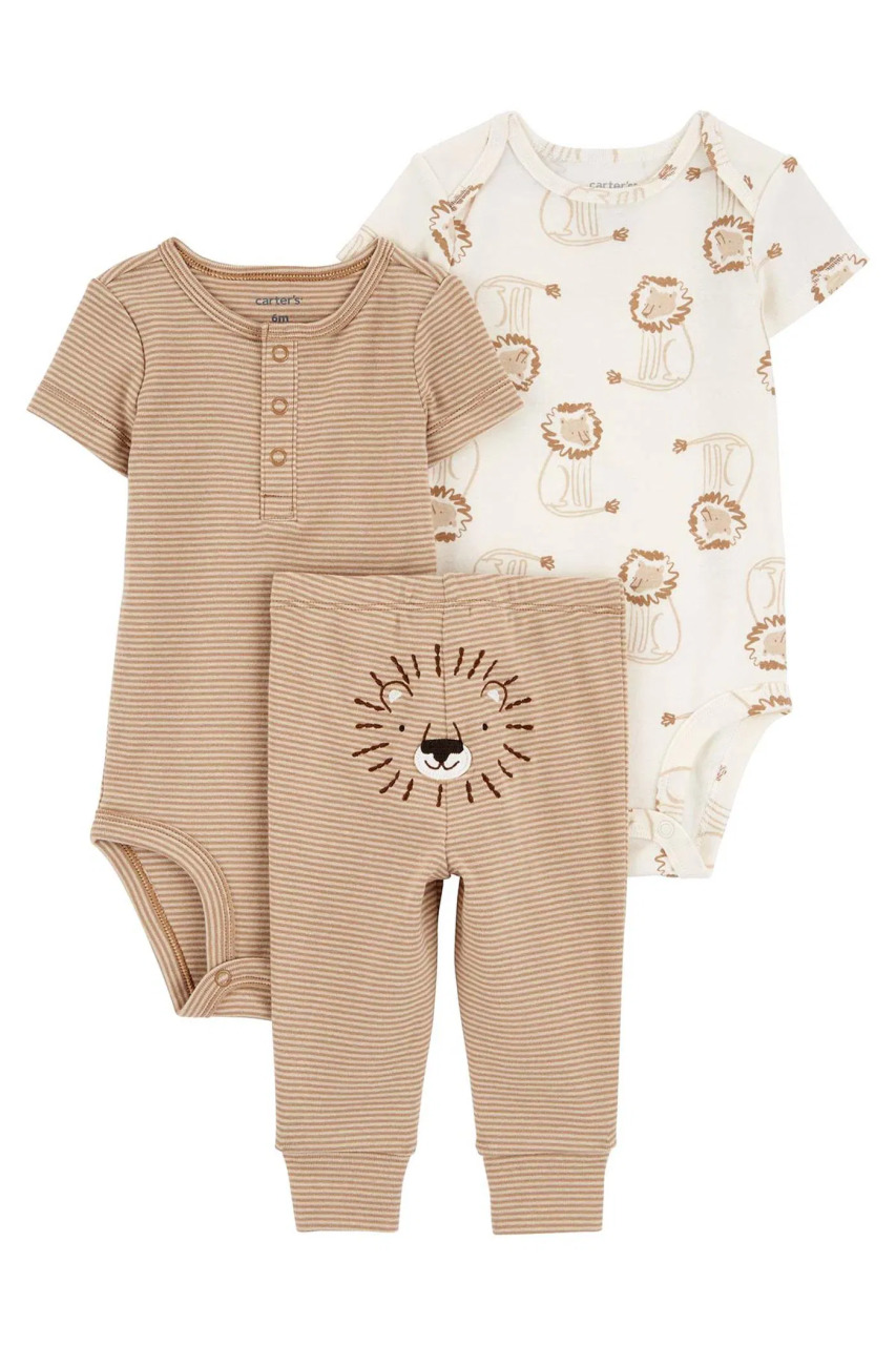 Carter's Erkek Bebek Body Pantolon Set 3'lü Paket 1R035310 Kahverengi - 1