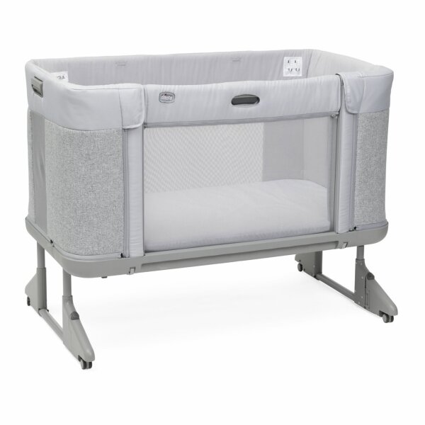 سرير أطفال Chicco Next2Me Forever Mother's Side من مجموعة Ash Gray Cross - Chicco