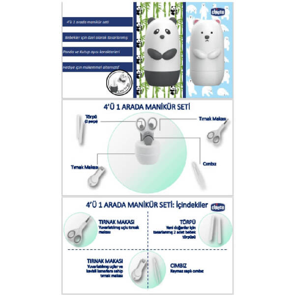 مجموعة العناية بأظافر الأطفال من شيكو - الدب القطبي - 4