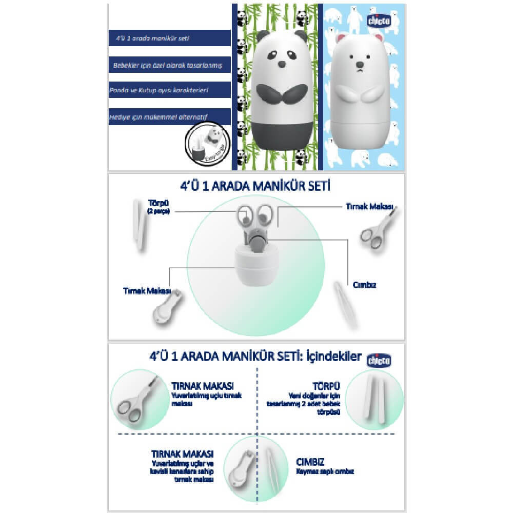 مجموعة العناية بأظافر الأطفال من شيكو - الدب القطبي - 4