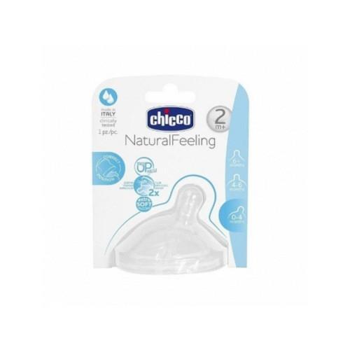 Chicco NaturalFeeling Biberon Emziği 2 Ay+ Orta Akış Tekli - 2