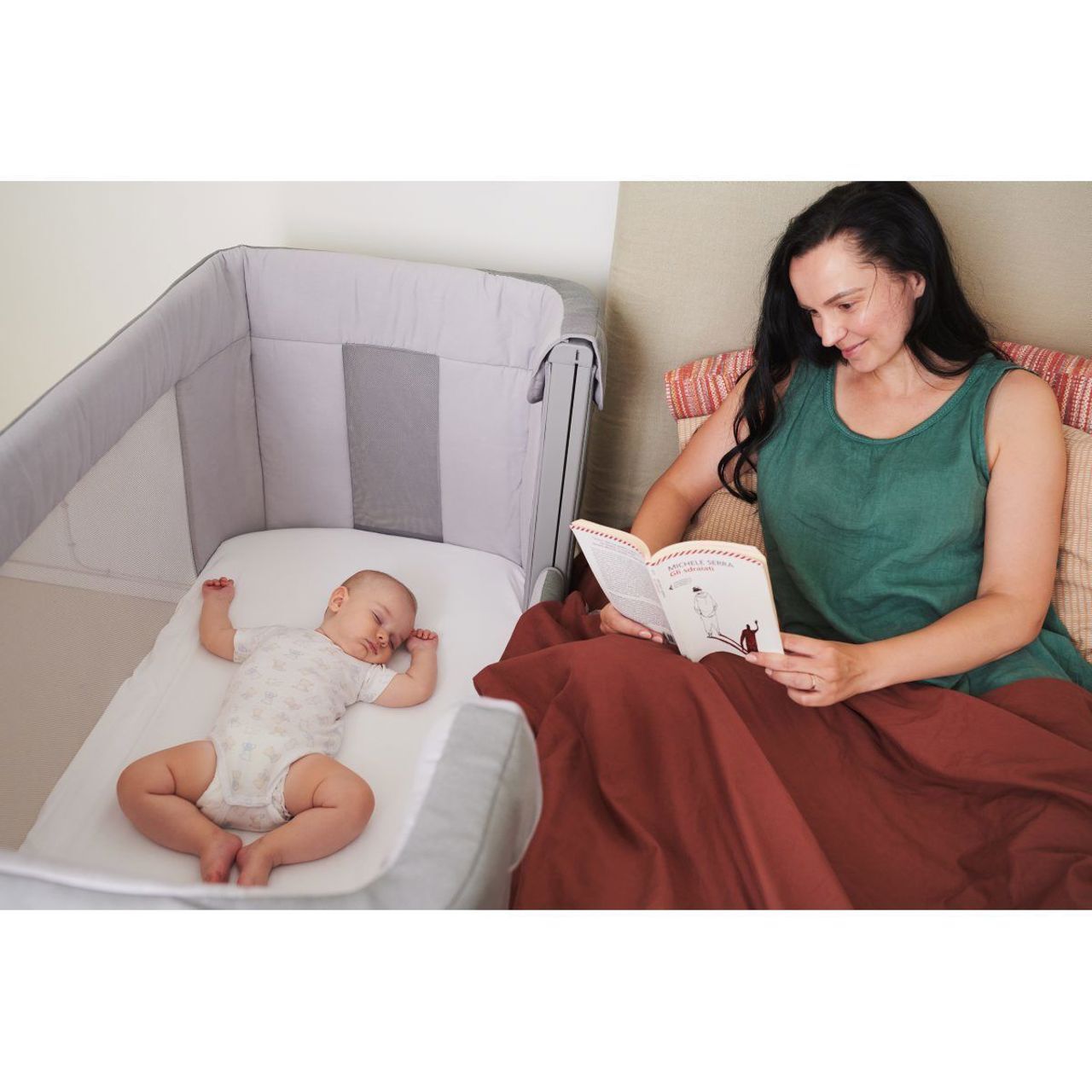 Chicco Next2Me Forever Anne Yanı Beşik Ash Grey Cross Collection - 6