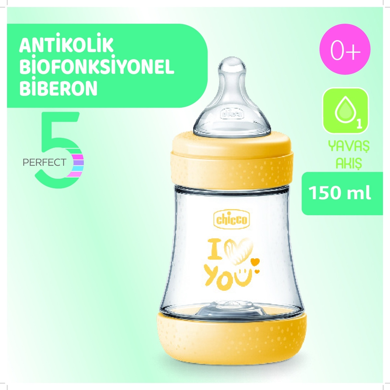 Chicco Perfect 5 Antikolik Biberon PP 150 ml Boy - 2