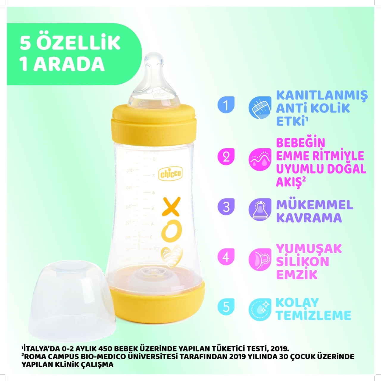 Chicco Perfect 5 Antikolik Biberon PP 240 ml Boy - 3