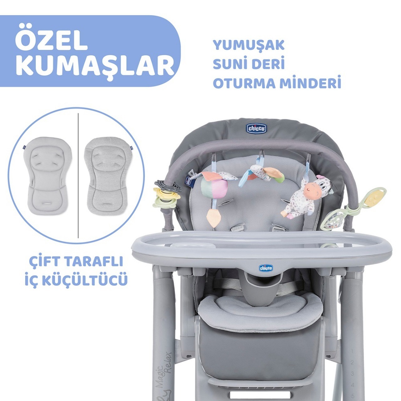 Chicco Polly Magic Relax Mama Sandalyesi Grey Melange - 6