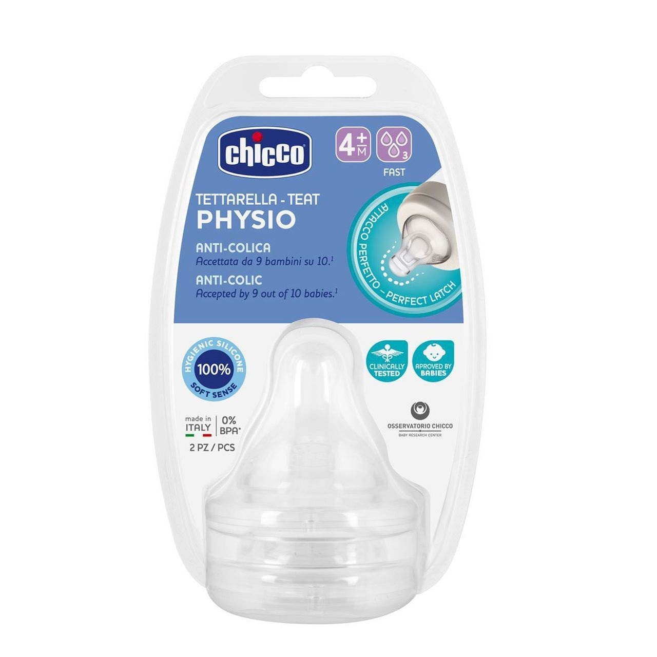 Chicco Well-Being 2'Li Biberon Emziği 4+ Ay - 1