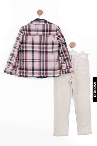 Çift Taraflı Giyilebilir Polo Yakalı Çıtçıtlı Erkek Çocuk Pantolon Takım 6-9 Yaş 13057 - 5