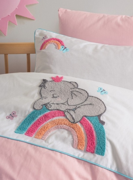 طقم سرير أطفال مطرز من القطن من Lucky Box Punch - 2