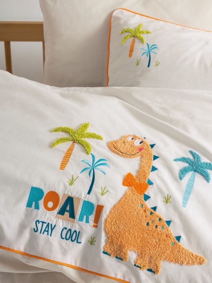 طقم سرير أطفال مطرز من القطن - 2