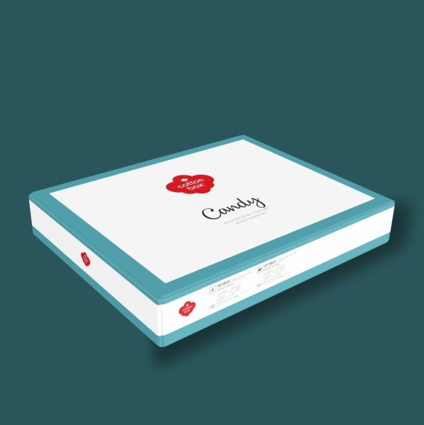 طقم غطاء لحاف رانفورس من Cotton Box Candy، فردي، لون بيج ميري - 3