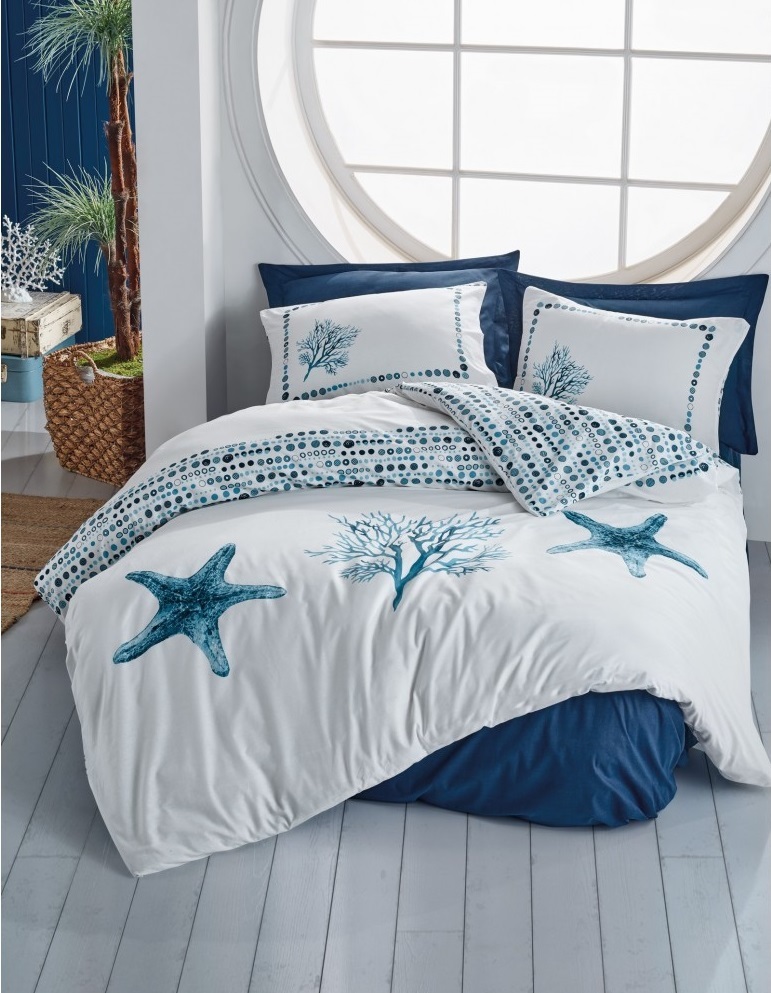 Cotton Box Maritime Nevresim Takımı Tek Kişilik Star Lacivert - 1