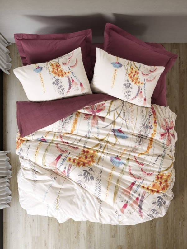 Cotton Box Nevresim Takımı Tek Kişilik Flos Bordo - 1