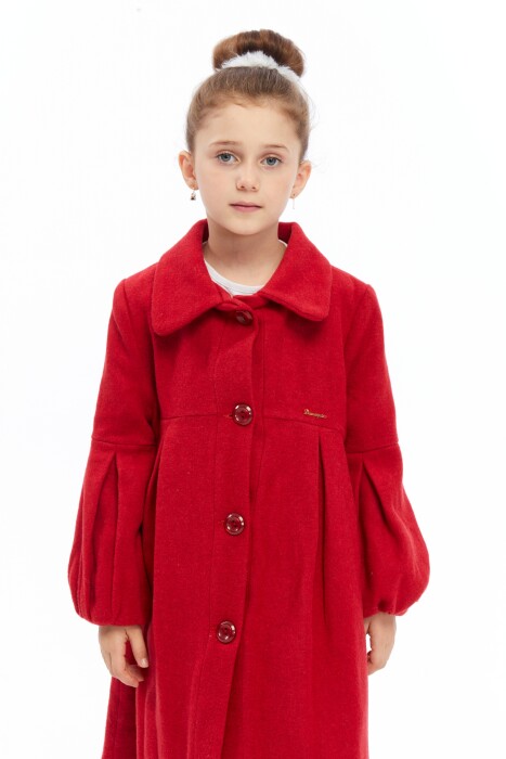 معطف بناتي من عمر 6 إلى 10 سنوات 6568 أحمر - 4