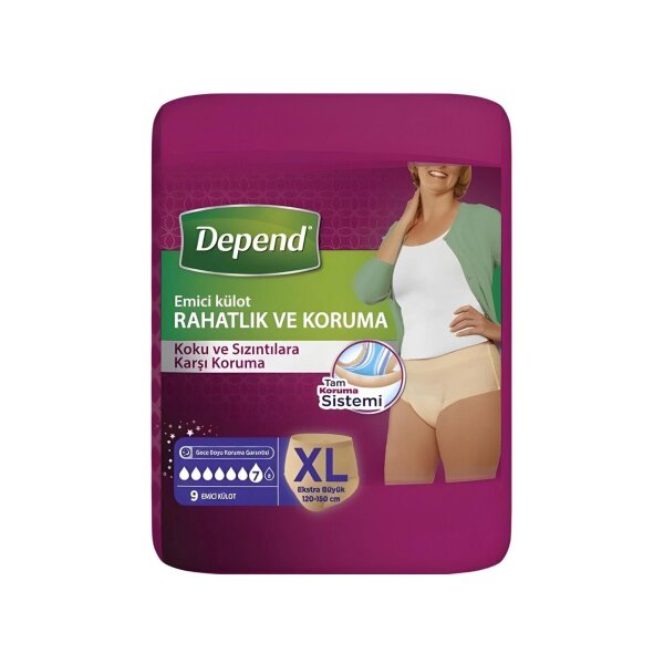 ملابس داخلية نسائية ماصة من ديبيند، مقاس كبير جدًا، 9 قطع - Depend