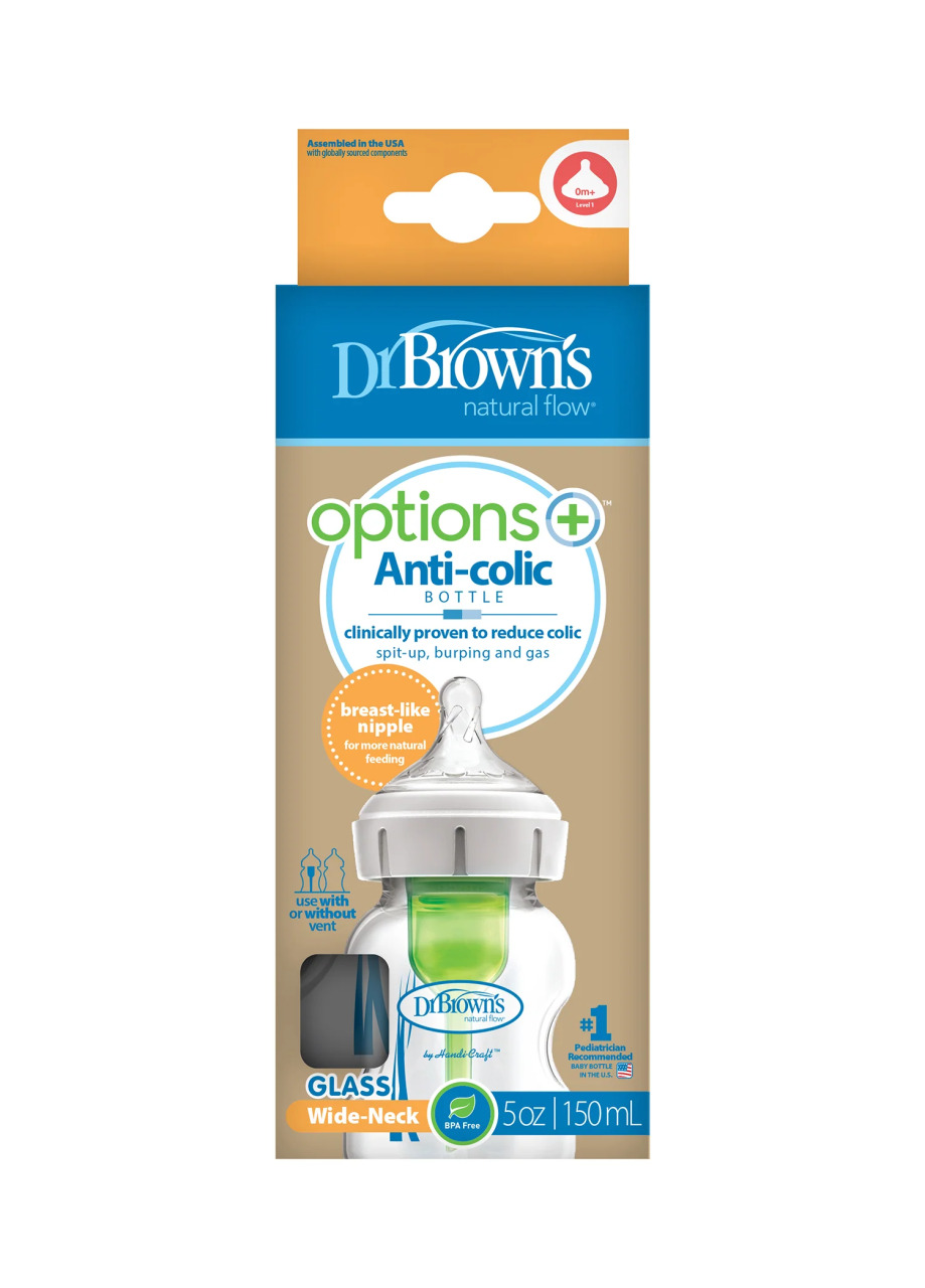 Dr.Brown's Geniş Ağız Anti Kolik Options+ Cam Biberon 150 ml - 2
