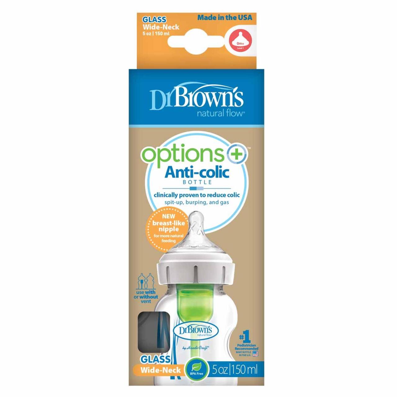 Dr.Brown's Geniş Ağız Cam Biberon 150 ml (Yeni) - 2