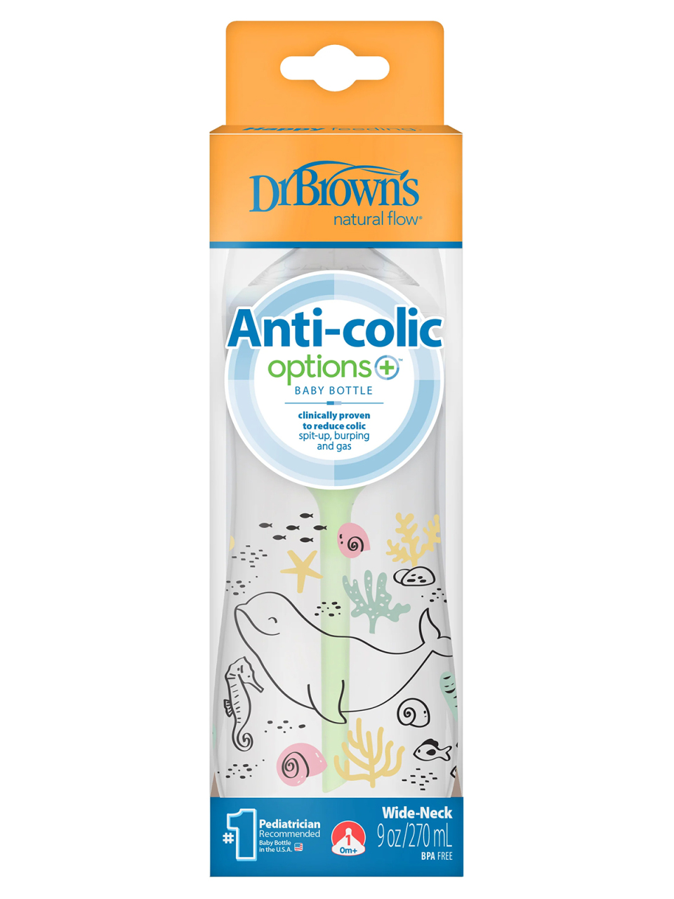 Dr.Browns Geniş Ağız PP Antikolik Options Biberon 270ml Kız - 1