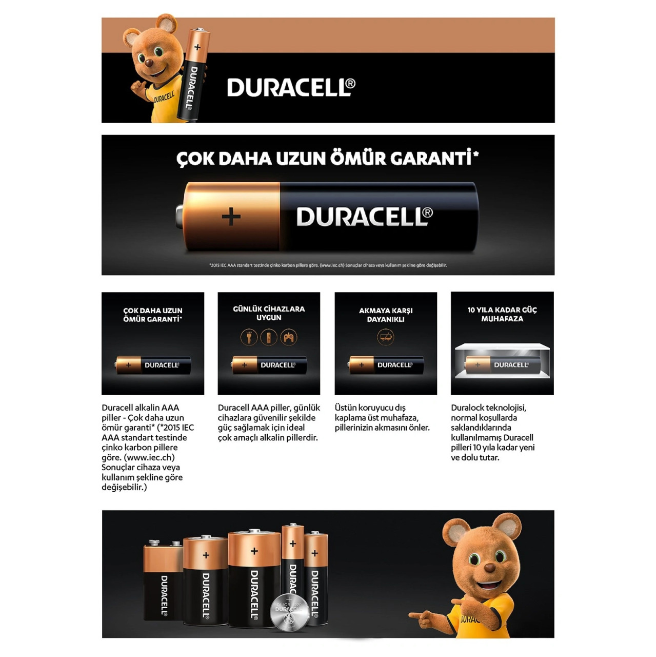 Duracell 6'Lı AAA İnce Kalem Pil - 4