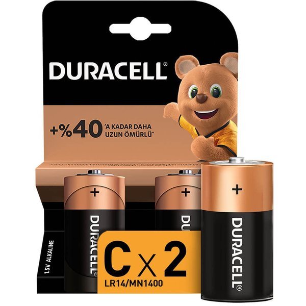 بطارية دوراسيل الأساسية بحجم C سعة 2 ليتر - Duracell