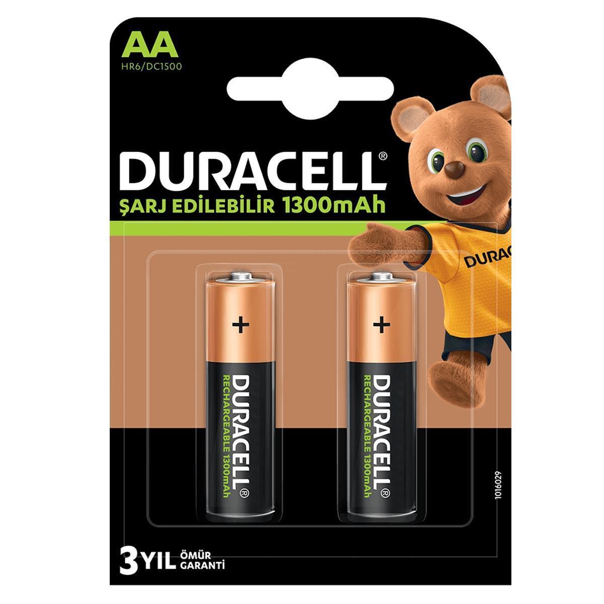 Duracell Şarj Edilebilir Pil 2'Li AA 1300 mAh - 1
