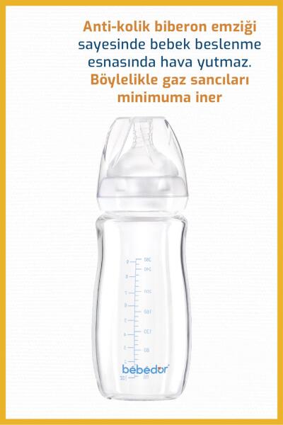 Bebedor Geniş Ağızlı Isıya Dayanıklı Cam Biberon 260ml 51301 - 3