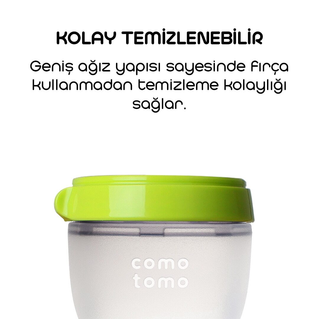 Comotomo Antikolik Silikon Biberon 250 ml 3-6 Ay Yeşil - 5
