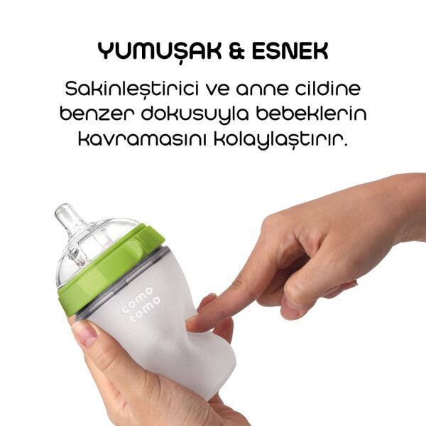Comotomo Antikolik Silikon Biberon 150 ml 0-3 Ay Yeşil - 4