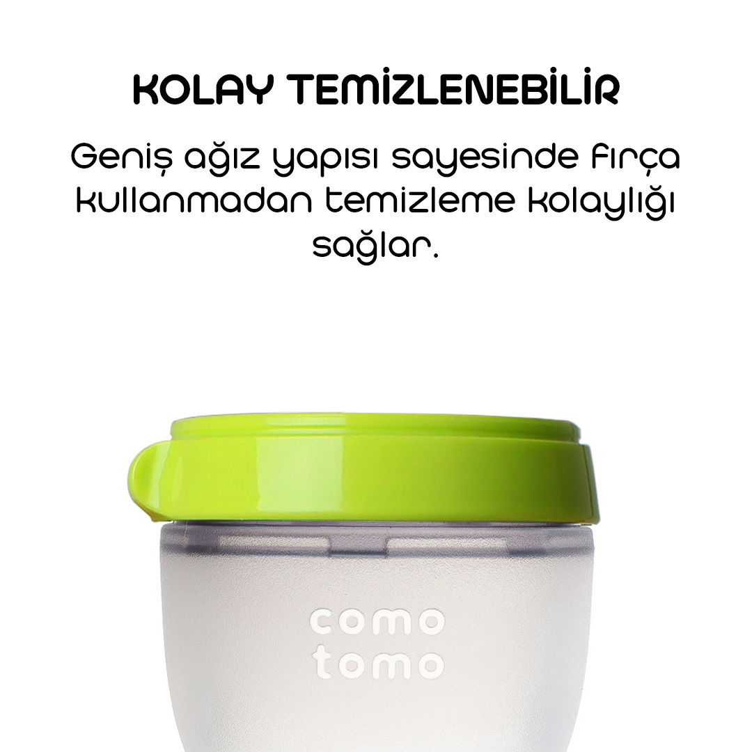 Comotomo Antikolik Silikon Biberon 150 ml 0-3 Ay Yeşil - 5
