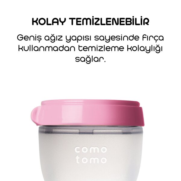 Comotomo Antikolik Silikon Biberon 150 ml 0-3 Ay Pembe - 5