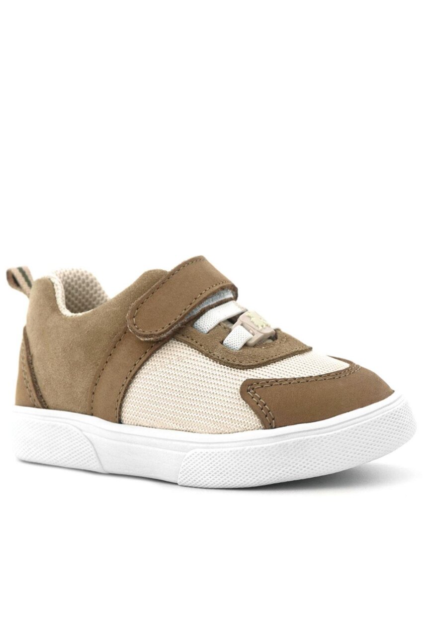 Rakerplus Hakiki Deri Krem Kum Rengi Cırtlı Bebek Ayakkabı - 2