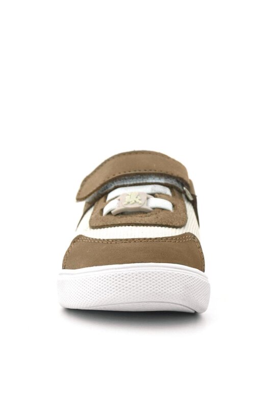 Rakerplus Hakiki Deri Krem Kum Rengi Cırtlı Bebek Ayakkabı - 4