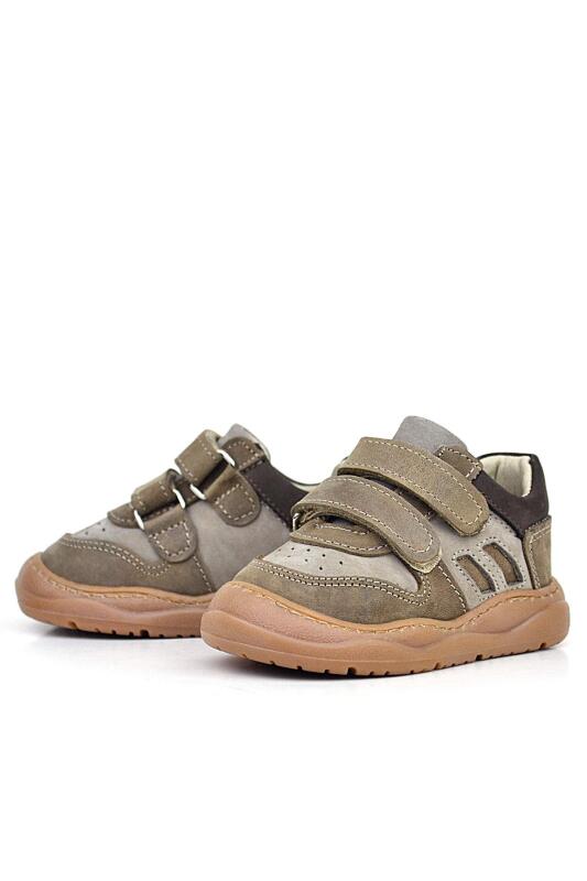 Rakerplus Schaggy Hakiki Deri Kum Gri Bebek Spor Ayakkabı - 4
