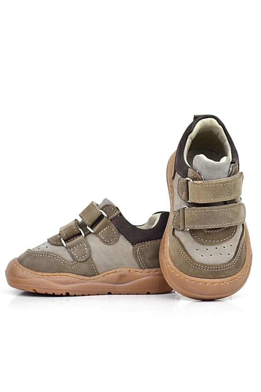 Rakerplus Schaggy Hakiki Deri Kum Gri Bebek Spor Ayakkabı - 6