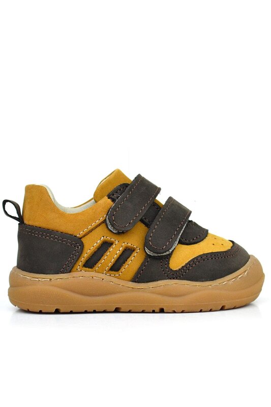 Rakerplus Schaggy Hakiki Deri Kahve Taba Cırtlı Bebek Spor Ayakkabı - 2