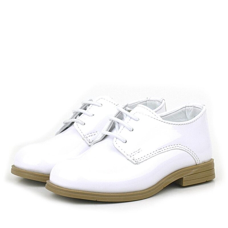 Rakerplus Beyaz Rugan Bağcıklı Oxford Çocuk Klasik Ayakkabısı - 3