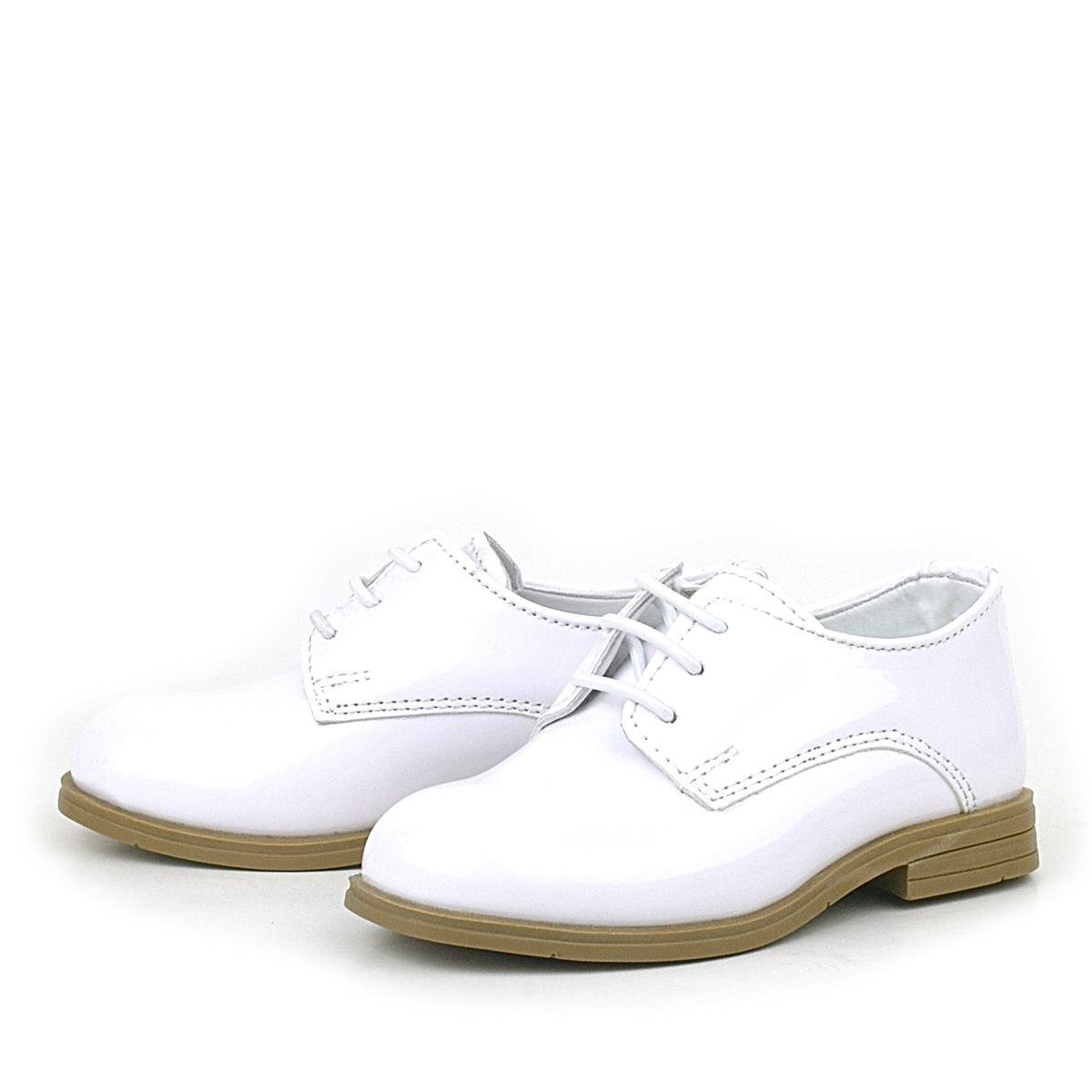 Rakerplus Beyaz Rugan Bağcıklı Oxford Çocuk Klasik Ayakkabısı - 4