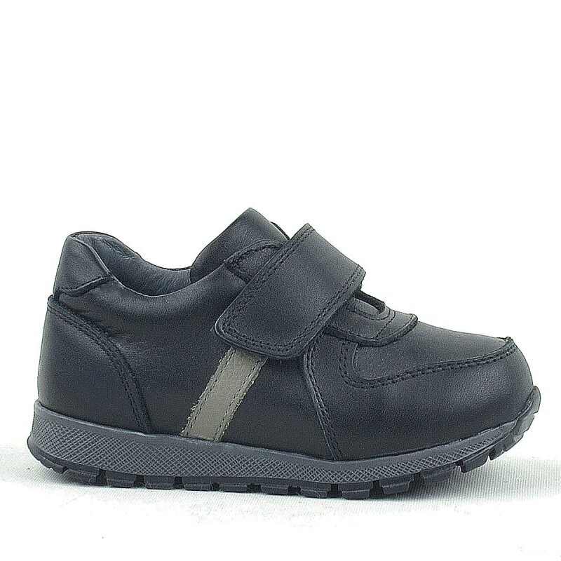 Rakerplus Hakiki Deri Siyah Cırtlı Bebek Spor Ayakkabı - 2