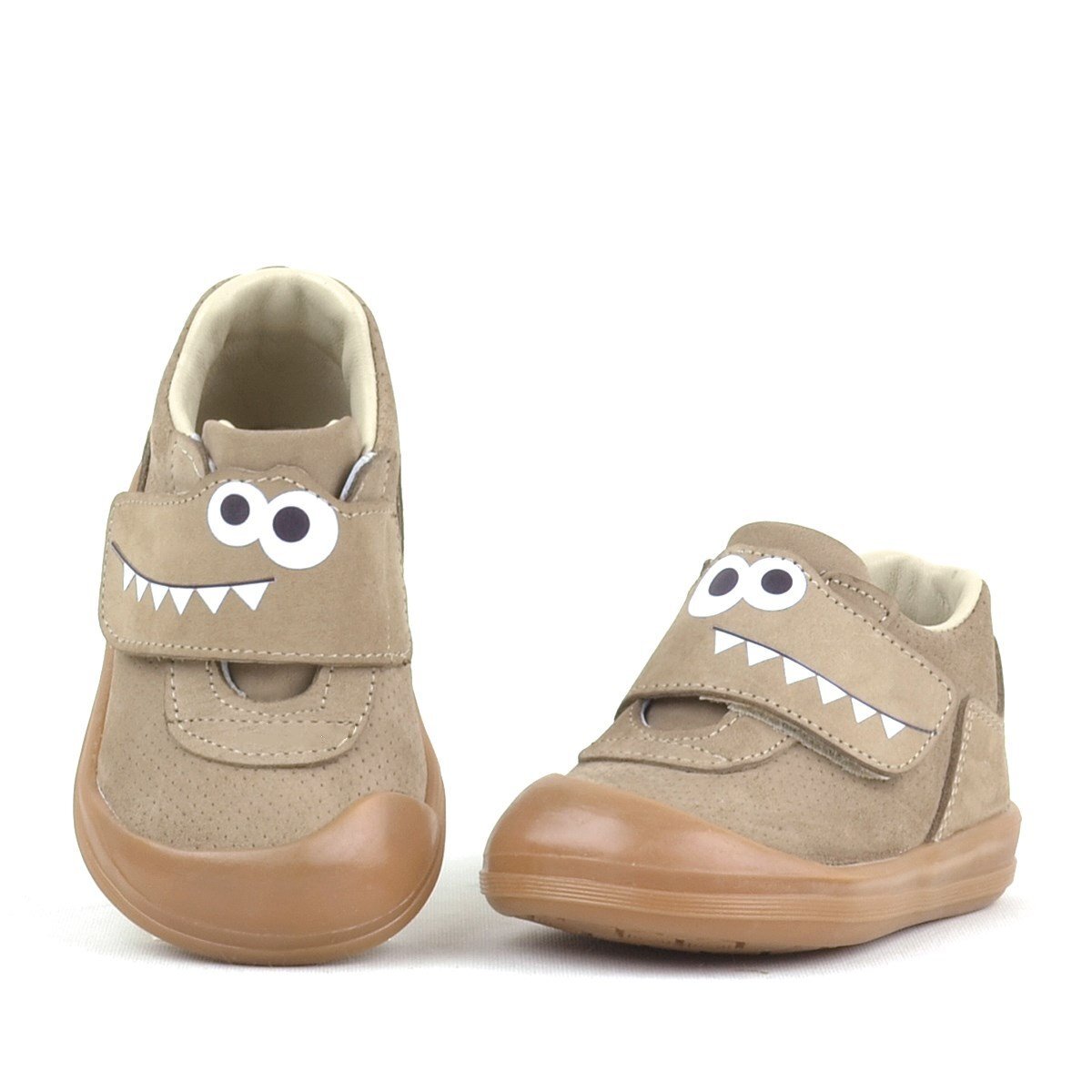 Rakerplus Dino Hakiki Deri Kum Rengi Yüksek Bilekli Bebek Ayakkabı - 3