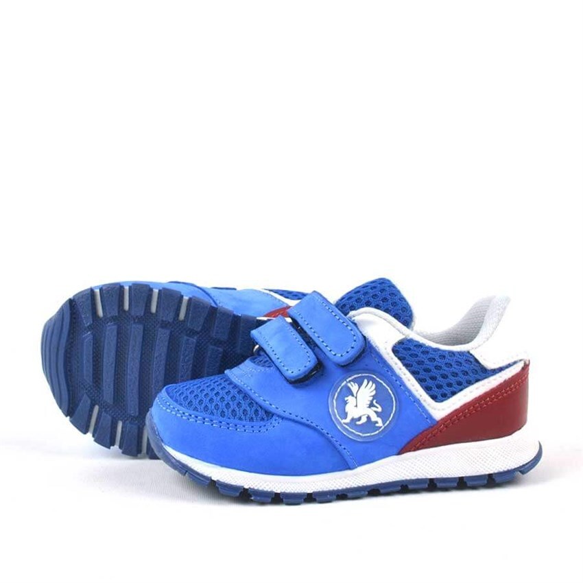 Rakerplus Hakiki Deri Mavi Cırtlı Erkek Bebek Spor Ayakkabı - 4