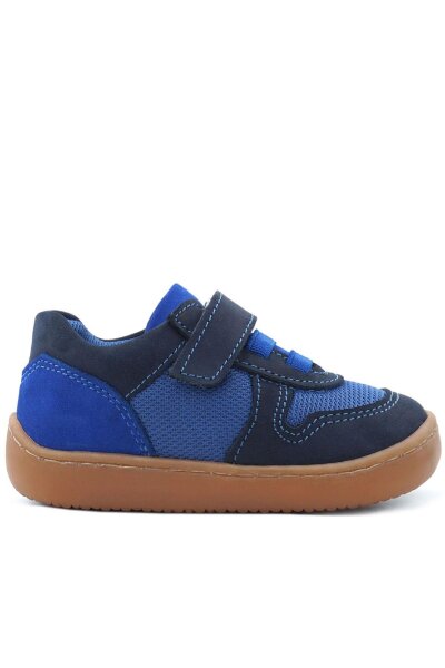 Rakerplus Bob Hakiki Deri Lacivert Mavi Barefoot Cırtlı Lastikli Bebek Sneaker Ayakkabı - 3